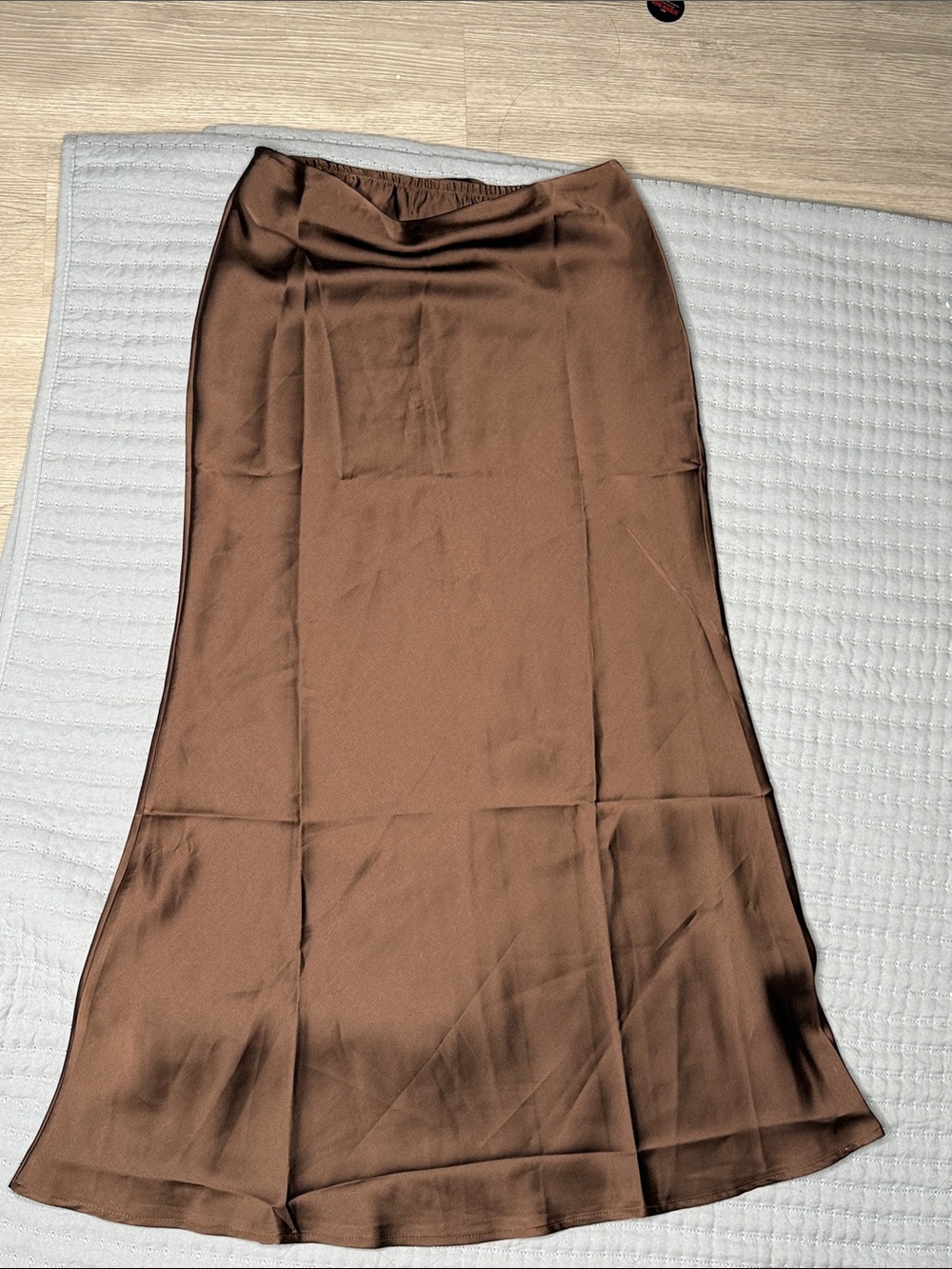 Satin Brown Maxi Skirt - Sleek Flowing Silhouette